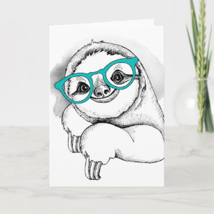 Hipster Sloth Karte