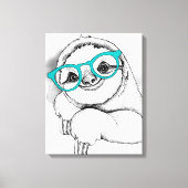Hipster Sloth Leinwanddruck (Vorderseite)