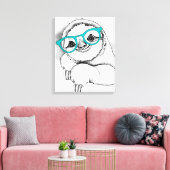 Hipster Sloth Leinwanddruck (Insitu (Wohnzimmer))