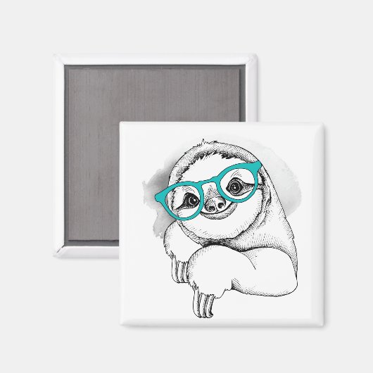 Hipster Sloth Magnet (Vorderseite/Rückseite)