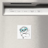 Hipster Sloth Magnet (In Situ (Geschirrspüler))