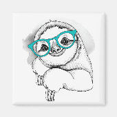 Hipster Sloth Magnet (Vorne)