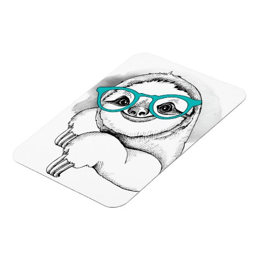 Hipster Sloth Magnet (Linke Seite)
