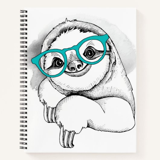 Hipster Sloth Notizblock (Vorderseite)