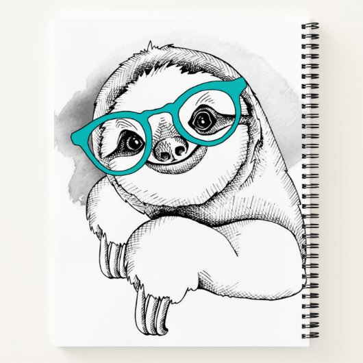 Hipster Sloth Notizblock (Rückseite)