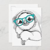 Hipster Sloth Postkarte (Vorne/Hinten)