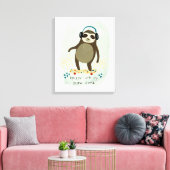 Hipster Sloth | Rollin' mit meinen langsamen Marme Leinwanddruck (Insitu (Wohnzimmer))