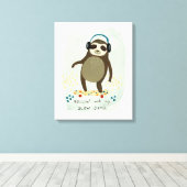 Hipster Sloth | Rollin' mit meinen langsamen Marme Leinwanddruck (Insitu (Holzboden))