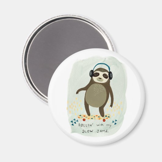 Hipster Sloth | Rollin' mit meinen langsamen Marme Magnet (Vorderseite/Rückseite)