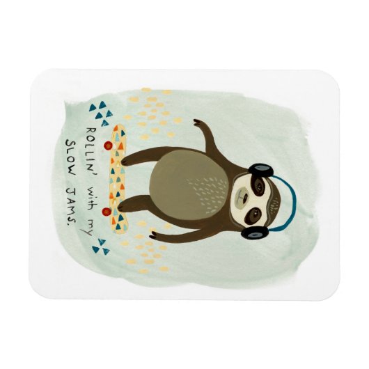 Hipster Sloth | Rollin' mit meinen langsamen Marme Magnet (Horizontal)