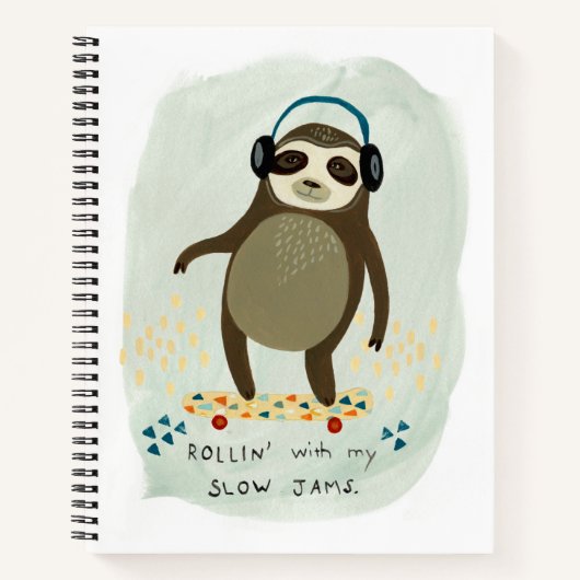 Hipster Sloth | Rollin' mit meinen langsamen Marme Notizblock (Vorderseite)