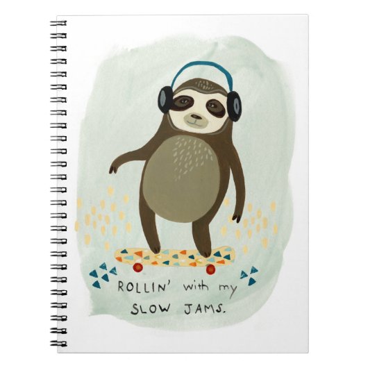 Hipster Sloth | Rollin' mit meinen langsamen Marme Notizblock (Vorderseite)
