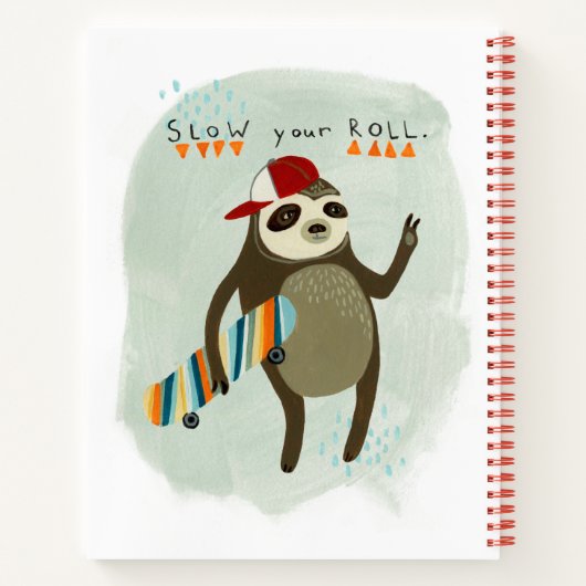 Hipster Sloth | Slow your Roll Notizblock (Rückseite)