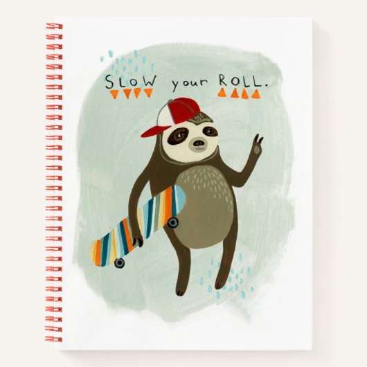 Hipster Sloth | Slow your Roll Notizblock (Vorderseite)