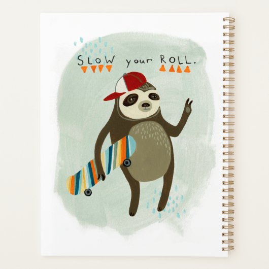 Hipster Sloth | Slow your Roll Planer (Rückseite)