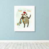Hipster Sloth | Warten Sie Ihre Rolle Leinwanddruck (Insitu (Holzboden))