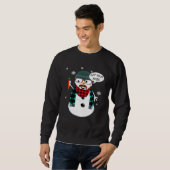 Hipster Snowman Got Ihre Nase Sweatshirt (Vorne ganz)