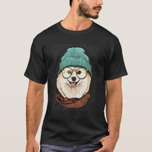 Hipster Spitz Animal Wear Sonnenbrille Welpe T-Shirt