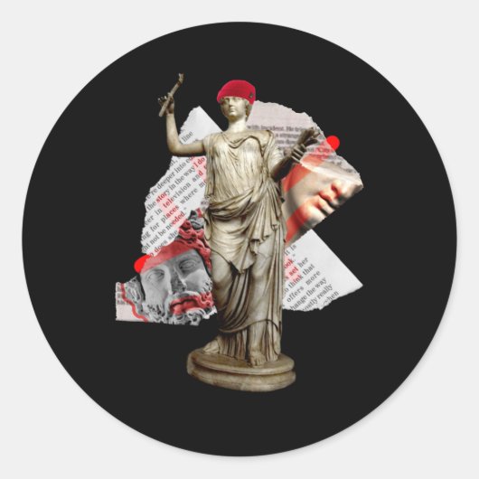 Hipster Statue Sticker (Vorderseite)