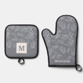 Hipster Style Coral Reef Ofenhandschuh & Topflappen-Set (Vorderseite)