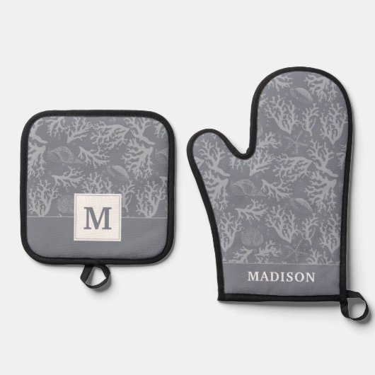 Hipster Style Coral Reef Ofenhandschuh & Topflappen-Set (Vorderseite)