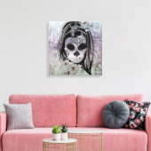 Hipster Sugar Skull Lady Leinwanddruck (Insitu (Wohnzimmer))