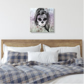 Hipster Sugar Skull Lady Leinwanddruck (Insitu (Schlafzimmer))