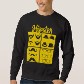 Hipster Symbole Pipe Smoker Mustache Brille Bow T Sweatshirt (Vorderseite)