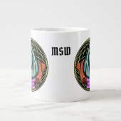 Hipster T-Rex benutzerdefinierte Monogramm-Jumbo-T Jumbo-Tasse (Vorderseite)