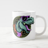 Hipster T-Rex benutzerdefinierte Monogramm-Jumbo-T Jumbo-Tasse (Rechts)