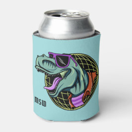 Hipster T-Rex benutzerdefiniertes Monogramm kann k Dosenkühler