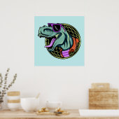 Hipster T-Rex-Farbposter Poster (Küche)
