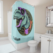 Hipster T-Rex individuelle Name & Duschvorhang (Beispiel)