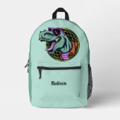 Hipster T-Rex individuelle Name & Farbe Bedruckter Rucksack (Vorderseite)