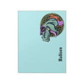 Hipster T-Rex individuelle Name & Farbe Notizblock (Rotiert)