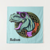 Hipster T-Rex individuelle Name & Farbtapeten Wandteppich (Vorderseite (Horizontal))