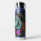 Hipster T-Rex individuelle Name Trinkflasche (Hinten)