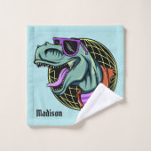 Hipster T-Rex individuelle Name und Set für Farbtu (Waschlappen)