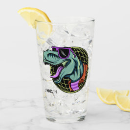 Hipster T-Rex Name-Literglas Glas