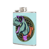 Hipster T-Rex Name- u. Farbflasche Flachmann (Links)