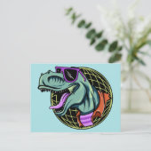 Hipster T-Rex Postkarte (Stehend Vorderseite)