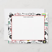 Hipster Themed Flat Notecards Mitteilungskarte (Vorderseite)