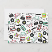 Hipster Themed Flat Notecards Mitteilungskarte (Rückseite)