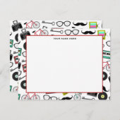 Hipster Themed Flat Notecards Mitteilungskarte (Vorne/Hinten)