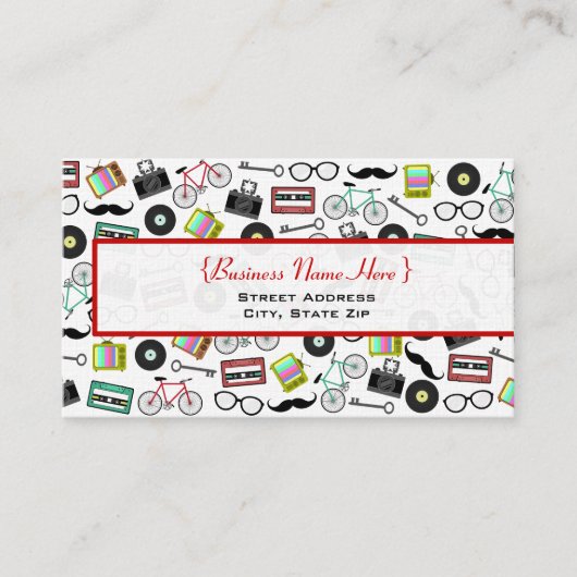 Hipster-Themed Geschäfts-Karte Visitenkarte (Vorderseite)