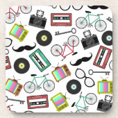 Hipster-Themed Korken-Untersetzer Untersetzer (Vorderseite)