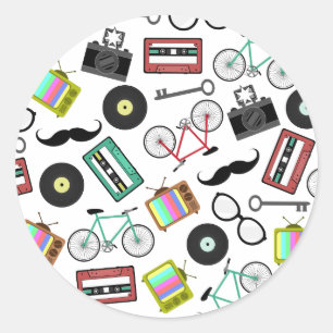 Hipster Themed Umschlag Aufkleber Sticker