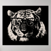 Hipster Tiger mit Brille Poster (Vorne)