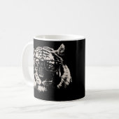 Hipster-Tiger mit Gläsern Kaffeetasse (Vorderseite Links)