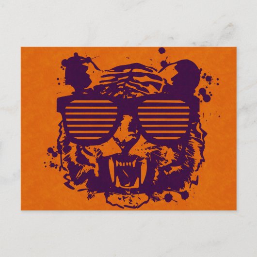 Hipster Tiger Postkarte (Vorderseite)
